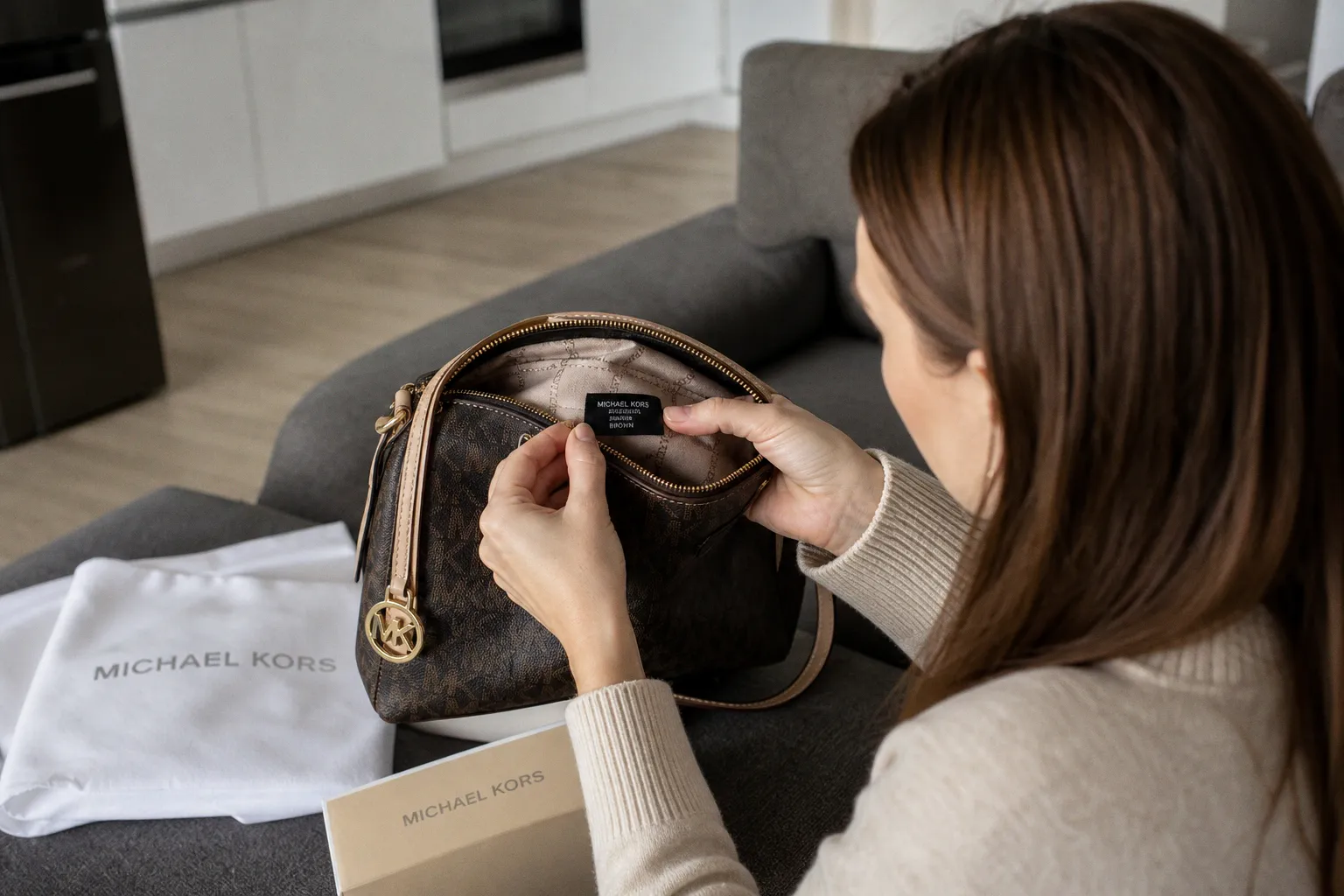 Проверка сумки Michael Kors на оригинальность по коду